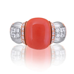 Xpandable™ diamond and coral ring