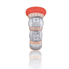 Xpandable™ diamond and coral ring