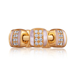 Reversible Xpandable™ diamond and white mother-of-pearl ring