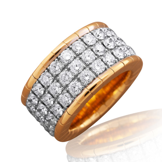 Xpandable™ three-row fully-set diamond band