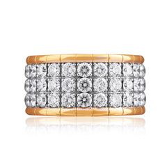 Xpandable™ three-row fully-set diamond band