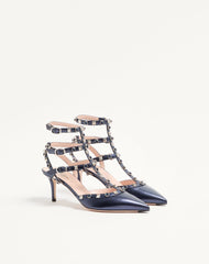 Rockstud Pumps In Laminated Nappa Leather With 65mm Cabochon