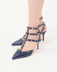 Rockstud Pumps In Laminated Nappa Leather With 65mm Cabochon