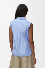 Sleeveless Shirt In Cotton