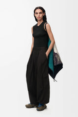Quilted Poncho In Technical Shell