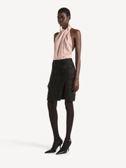 Sequinned Tweed Midi Skirt