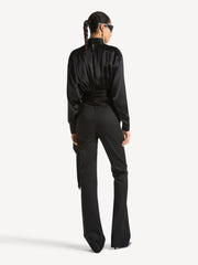 Silk Satin Blouse With Tie Detail