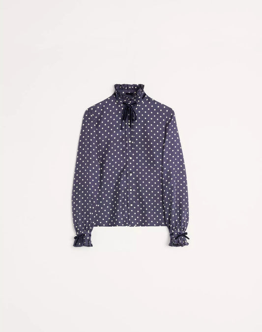 Twill Shirt With Plus De Pois Print