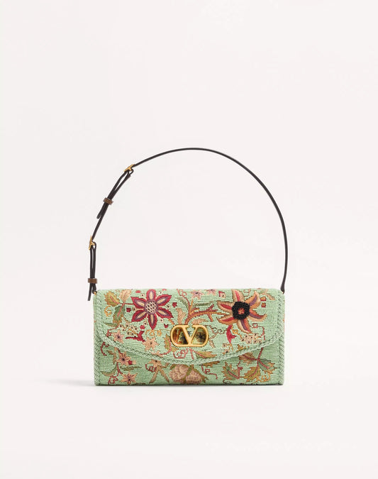 Valentino Garavani DeVain Embroidered Small Shoulder Bag