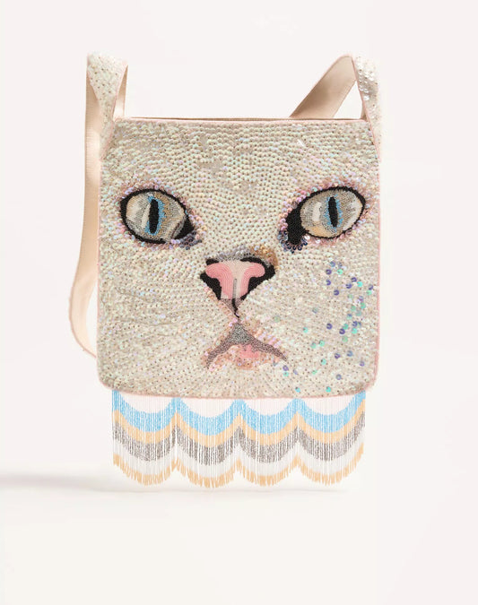Valentino Garavani Le Chat De La Maison Embroidered Shoulder Bag With Fringes