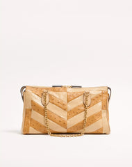 Valentino Garavani Panthea Medium Shoulder Bag In Ostrich And Nappa Leather With A Chevron Pattern