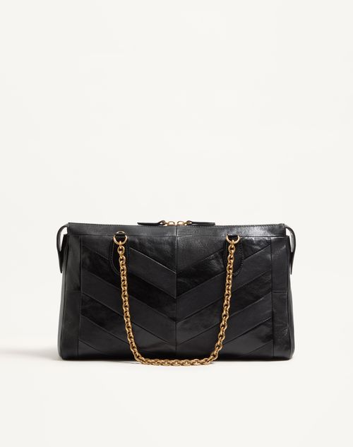 Valentino Garavani Panthea Shoulder Bag In Nappa Leather With Chevron Pattern