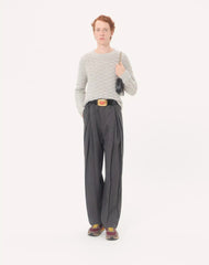 Valentino Pinstripe Wool Trousers With Pleats