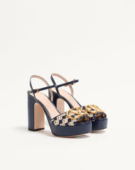 Vlogo Signature Platform Sandal In Crochet Fabric 115mm