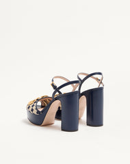 Vlogo Signature Platform Sandal In Crochet Fabric 115mm