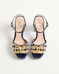 Vlogo Signature Platform Sandal In Crochet Fabric 115mm