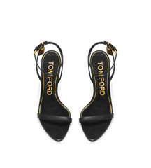 Shiny Leather Padlock Pointy Naked Sandal