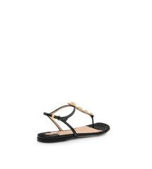 Stamped Croc Leather Titan T Strap Thong Sandal