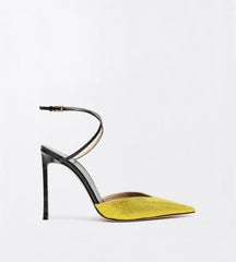 Crystal Stones And Stamped Crocodile Leather Selen Pump