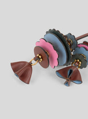 Leather Charm With Discs And Flowers