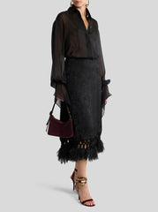 Silk Shirt With Ruffles And Pleating
