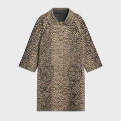 Laminated Coat In Leopard Cotton