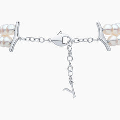 O By Yoko 18K White Gold Freshwater Pearl and Diamond Bracelet