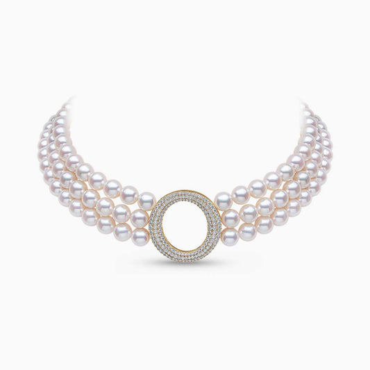 O By Yoko 18K Yellow Gold Akoya Pearl And Diamond Choker