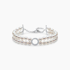 O By Yoko 18K White Gold Freshwater Pearl and Diamond Bracelet