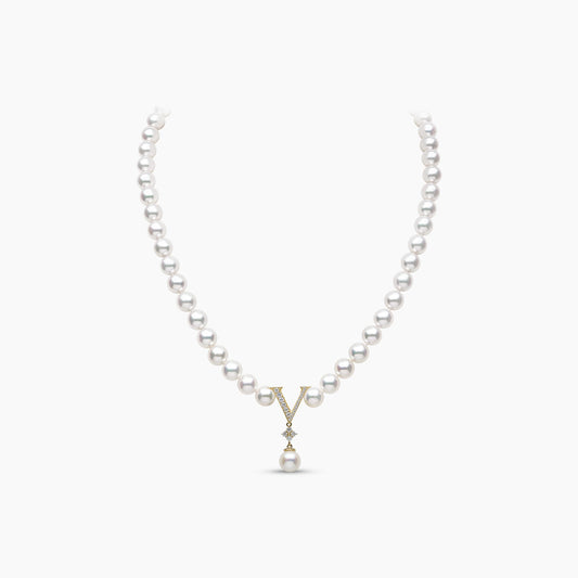O by Yoko 18K Gold Freshwater Pearl and Diamond Strand Necklace
