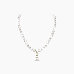 O by Yoko 18K Gold Freshwater Pearl and Diamond Strand Necklace