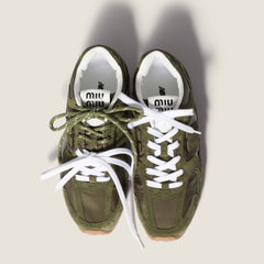 New Balance X Miu Miu 530 Sl Technical Fabric And Suede Sneakers