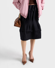 Chevron Wool Midi Skirt