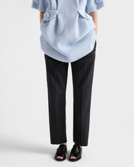 Brushed Leather Peep-Toe Loafers