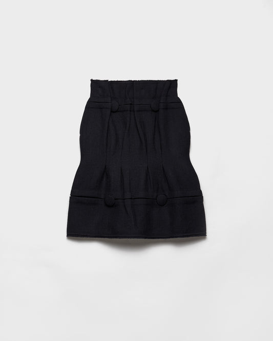 Chevron Wool Midi Skirt