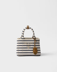 Prada Jardinière Striped Cotton Canvas Mini-bag