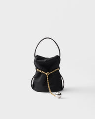 Prada Petit Sac Noir Mini Re-nylon And Nappa Leather Bucket Bag