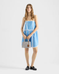 Prada Jardinière Striped Cotton Canvas Mini-bag