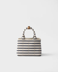 Prada Jardinière Striped Cotton Canvas Mini-bag
