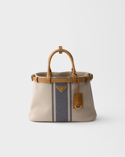 Prada Buckle Small Canvas And Leather Bag
