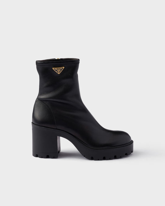Stretch Nappa Leather Booties