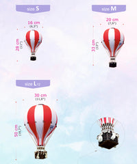 Pink and White Decorative Hot Air Balloon (3 Sizes)
