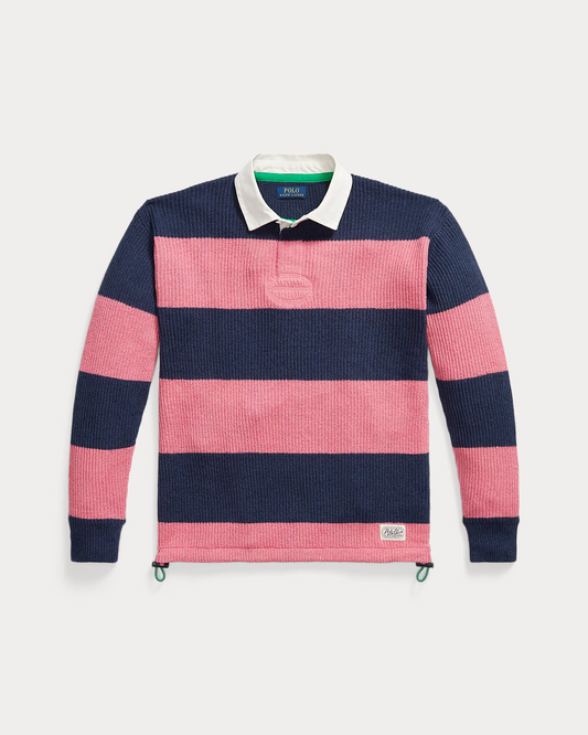 Striped Linen-cotton Rugby Jumper