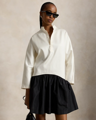 Cotton-Silk Taffeta Dress
