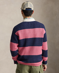 Striped Linen-cotton Rugby Jumper