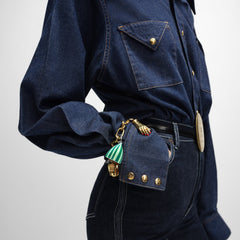 Celine Charms Berlingot In Resin And Brass With Rhodium Finish