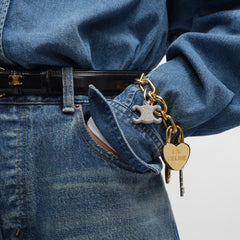 Celine Charms Heart Padlock In Brass With Gold Finish