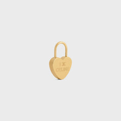 Celine Charms Heart Padlock In Brass With Gold Finish