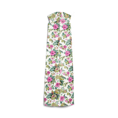 Women's Tablecloth Floral Sleeveless Dress In White/Pink
