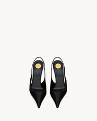 Vendome Slingback Pumps In Glazed Leather